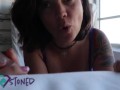 PURPLE LINGERIE BEAUTIFUL AGONY UPCLOSE CUM