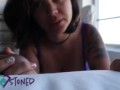 PURPLE LINGERIE BEAUTIFUL AGONY UPCLOSE CUM