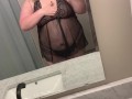 Horny BBW dressing up for daddy in lingerie