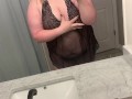Horny BBW dressing up for daddy in lingerie