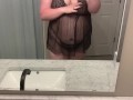 Horny BBW dressing up for daddy in lingerie
