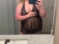 Horny BBW dressing up for daddy in lingerie