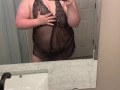 Horny BBW dressing up for daddy in lingerie