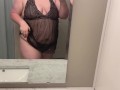 Horny BBW dressing up for daddy in lingerie