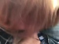 Public parking blowjob in the car outside the mall - Mya Quinn
