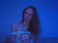 SEXY DANCE WITH HOOKAH SITTING ON SOFA IN BLUE LIGHT