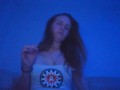 SEXY DANCE WITH HOOKAH SITTING ON SOFA IN BLUE LIGHT