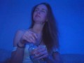 SEXY DANCE WITH HOOKAH SITTING ON SOFA IN BLUE LIGHT