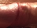 Close-up 4k. Cum on her pussy and played with a thread of sperm
