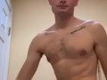 Teen disrobes, jerks off and shows ass