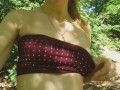 True Russian beauty: nude naked walk outside in the park