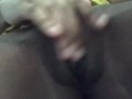 Ebony teen playing with noisy wet pussy up close 