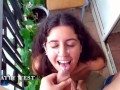 A young neighbor came for salt and got a blowjob. Wife caught husband cheating on the balcony
