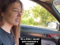 Whore sucked in the car and cheated her boyfriend