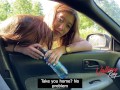 Whore sucked in the car and cheated her boyfriend