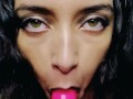 Goth gf gives messy lipstick blowjob