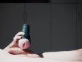 Fun with Fleshlight slowly and deeply finished with oiled handjob and orgasm