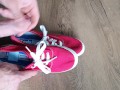 Cum on her red Keds