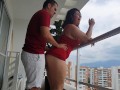 Kathalina777 hace un delicioso anal en el balcon de au casa y termina con la leche en su boca