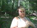 Smoking Showing Off Big Belly in Park with Cumshot on Tongue Frangelica PlanetFunCamp MILF Outdoors