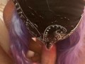 Masked Wife Sucks Big 10 inch White Cock Until it Cums POV Blowjob