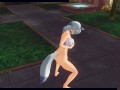 3D HENTAI neko girl masturbates and cums