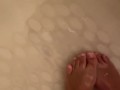 Spreading my toes In the shower