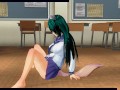 3D HENTAI neko schoolgirl masturbates in class