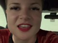 Dominatrix girlfriend wants a quickie in the car. POV, Role-Play, Exhibitionist, Car Sex