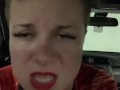 Dominatrix girlfriend wants a quickie in the car. POV, Role-Play, Exhibitionist, Car Sex