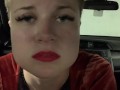Dominatrix girlfriend wants a quickie in the car. POV, Role-Play, Exhibitionist, Car Sex