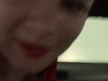 Dominatrix girlfriend wants a quickie in the car. POV, Role-Play, Exhibitionist, Car Sex