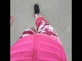 Wetting gym pants outdoor desperation