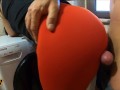 Step Mom in leggings teases and lets her Stepson touch, rub and cumshot on ass (over pants)1