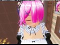 3D HENTAI POV Рам из RE ZERO скачет на большом члене