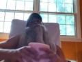 Old man Merlin discovers that fucking a fleshlight fake pussy is awesome and cums in it while moans