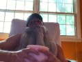 Old man Merlin discovers that fucking a fleshlight fake pussy is awesome and cums in it while moans