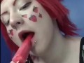 Sucking a popsicle like a dick
