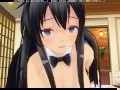 3D HENTAI Mai Sakurajima masturbates and cums loudly