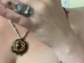 Milkymama teases milk filled tits through dress in short clip 