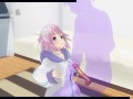 3D HENTAI Neptunia caresses a dick with her breasts and makes you cum