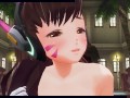 3D HENTAI DVA from Overwatch fucking in the garden