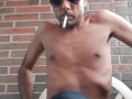 FUNBOYY SOLO SERIES-  Stripping down and big cock play while I smoke on hotel balcony 
