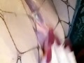 Wet goth pussy in fishnets 