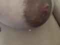 Milkymama leaking milk all over in this short clip - big milky tits 