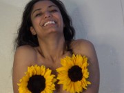 Will you fuck my armpits? Topless Sunflower Asian Girl Shows Off Armpits