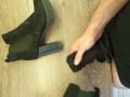 Cumming on her sexy ankle boots