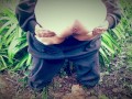 Aussie BBW Pees In Garden With The Birds Chirping 