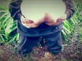 Aussie BBW Pees In Garden With The Birds Chirping 