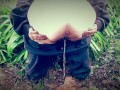 Aussie BBW Pees In Garden With The Birds Chirping 